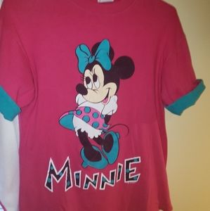 2000's minnie's tshirt two toned sleeves